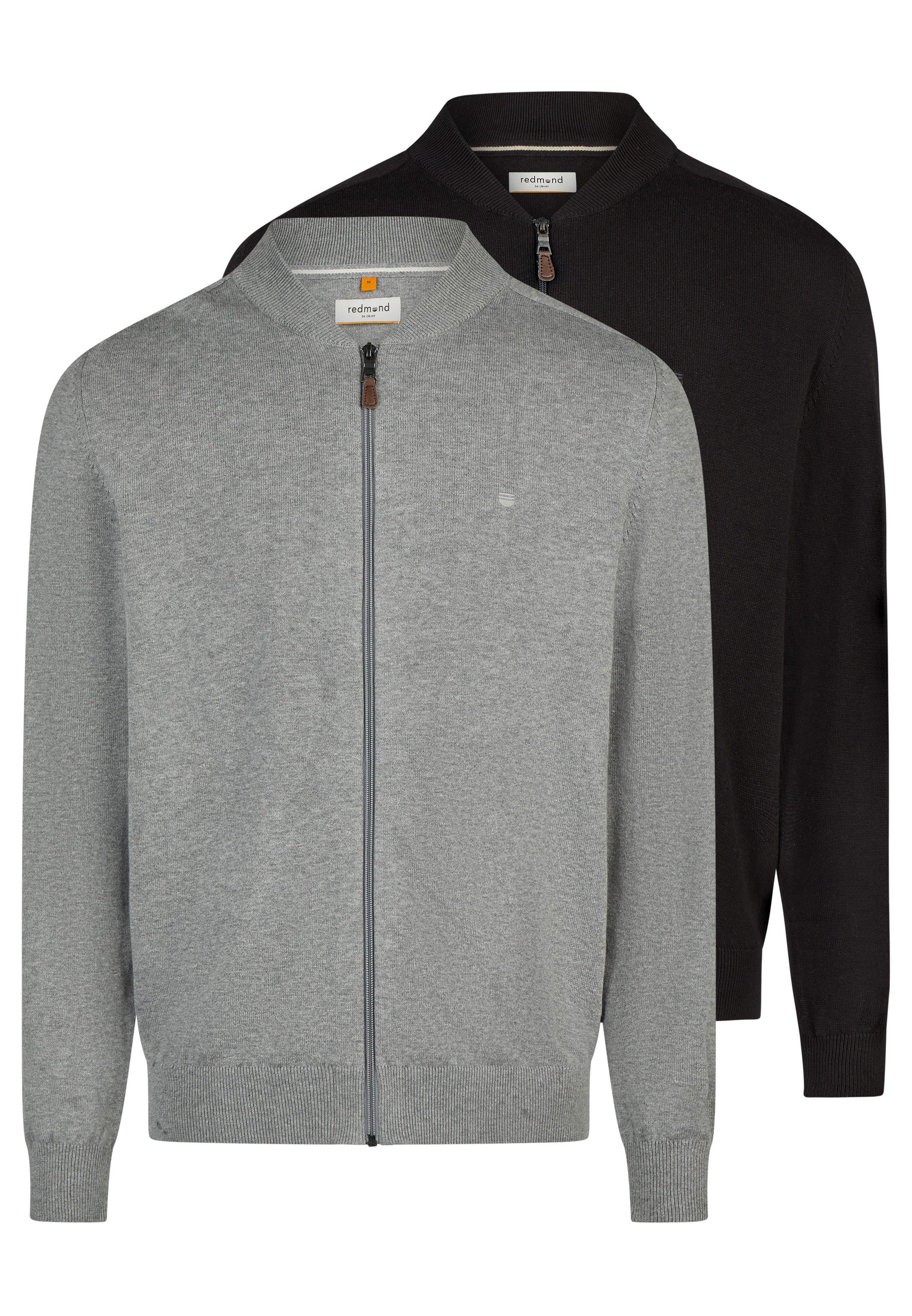 Redmond Strickjacke 2er Pack Basic (Spar-Set, 2-tlg) Strickjacke - Baumwolle - Atmungsaktiv - Weicher Feinstrick