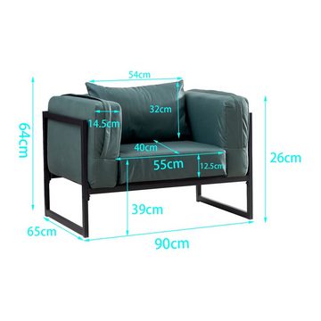CLIPOP Relaxsessel Einzelsessel, gepolsterte Sitzfläche Kunstledersessel, Gepolsterter Fernsehsessel