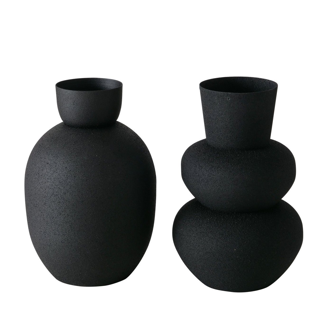 Dekovase in "Maynar" Vase Set Blumenvase Eisen aus BOLTZE 2er schwarz,