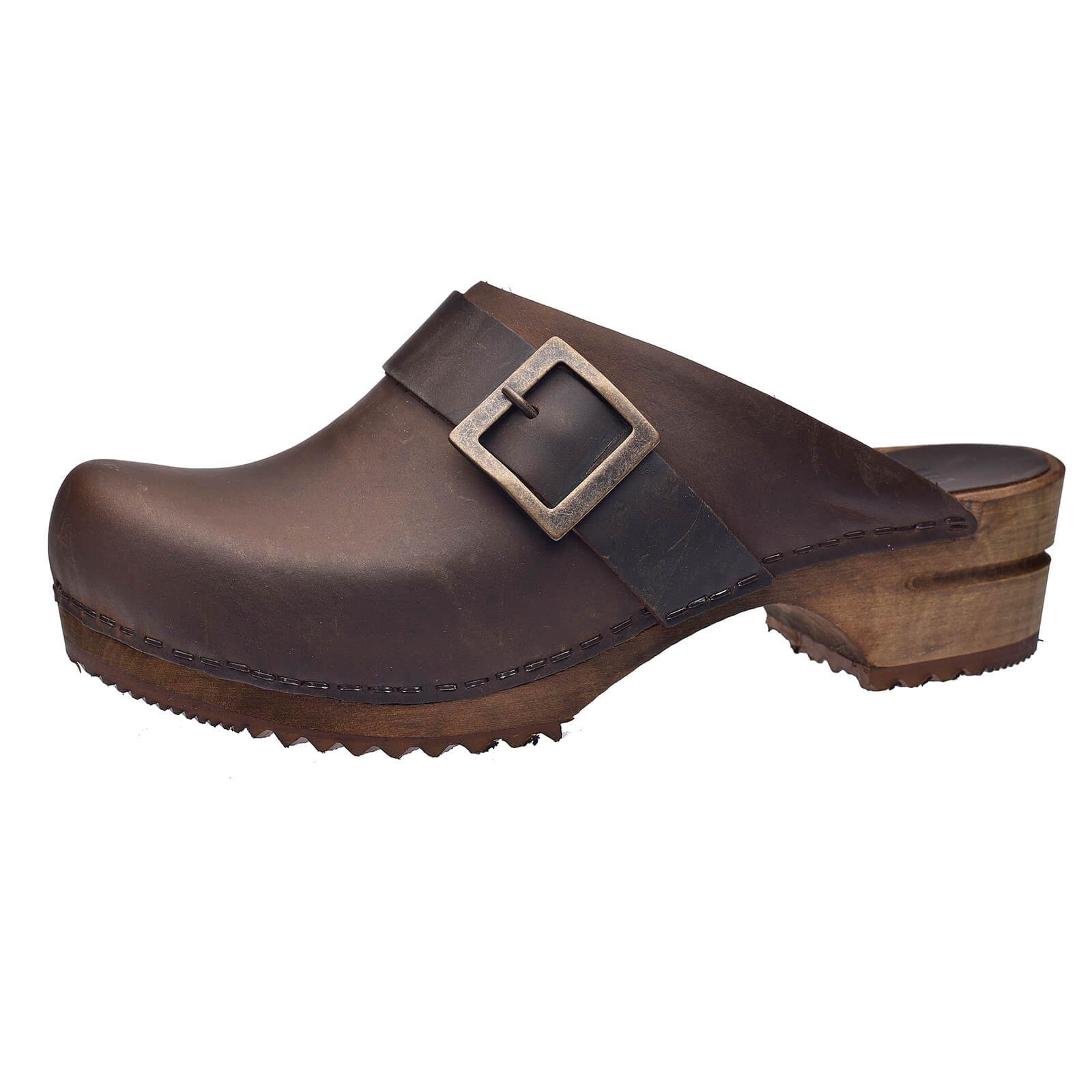 Sanita Wood-Urban Open Clog Antique Brown Sandale