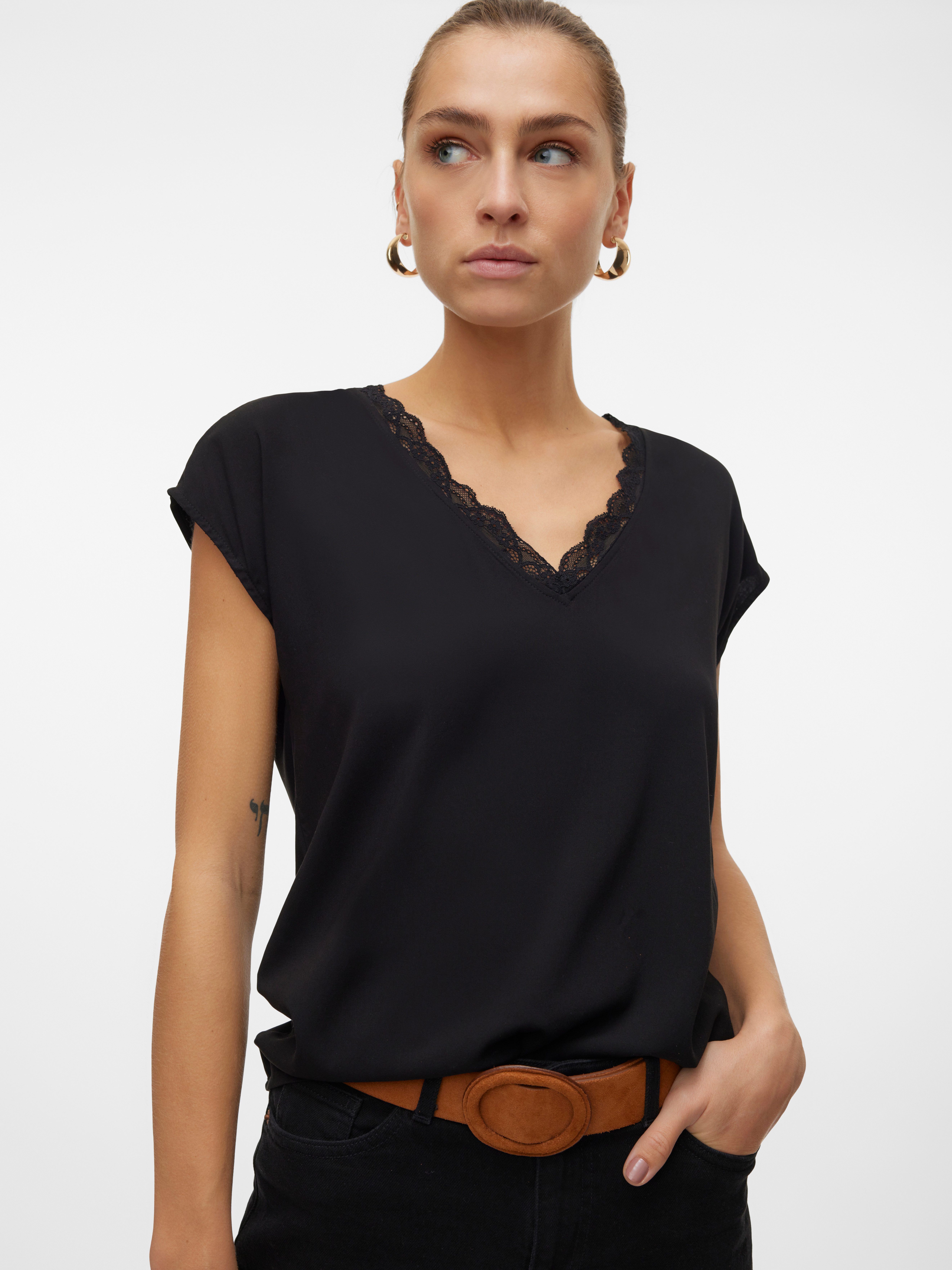 Vero Moda Blusentop VMBELLA SL LACE TOP WVN GA NOOS günstig online kaufen