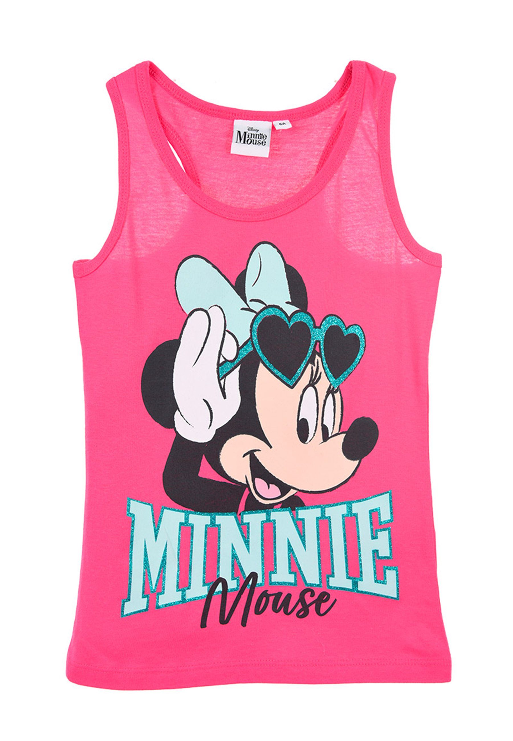 Disney Minnie Mouse Muskelshirt Mädchen Shirt Sommer Top Kinder Träger-Shirt Pink