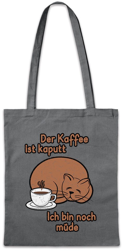 Beuteltasche Der Kaffee Ist Kaputt II Stofftasche Fun Koffein Katze Früher Vogel