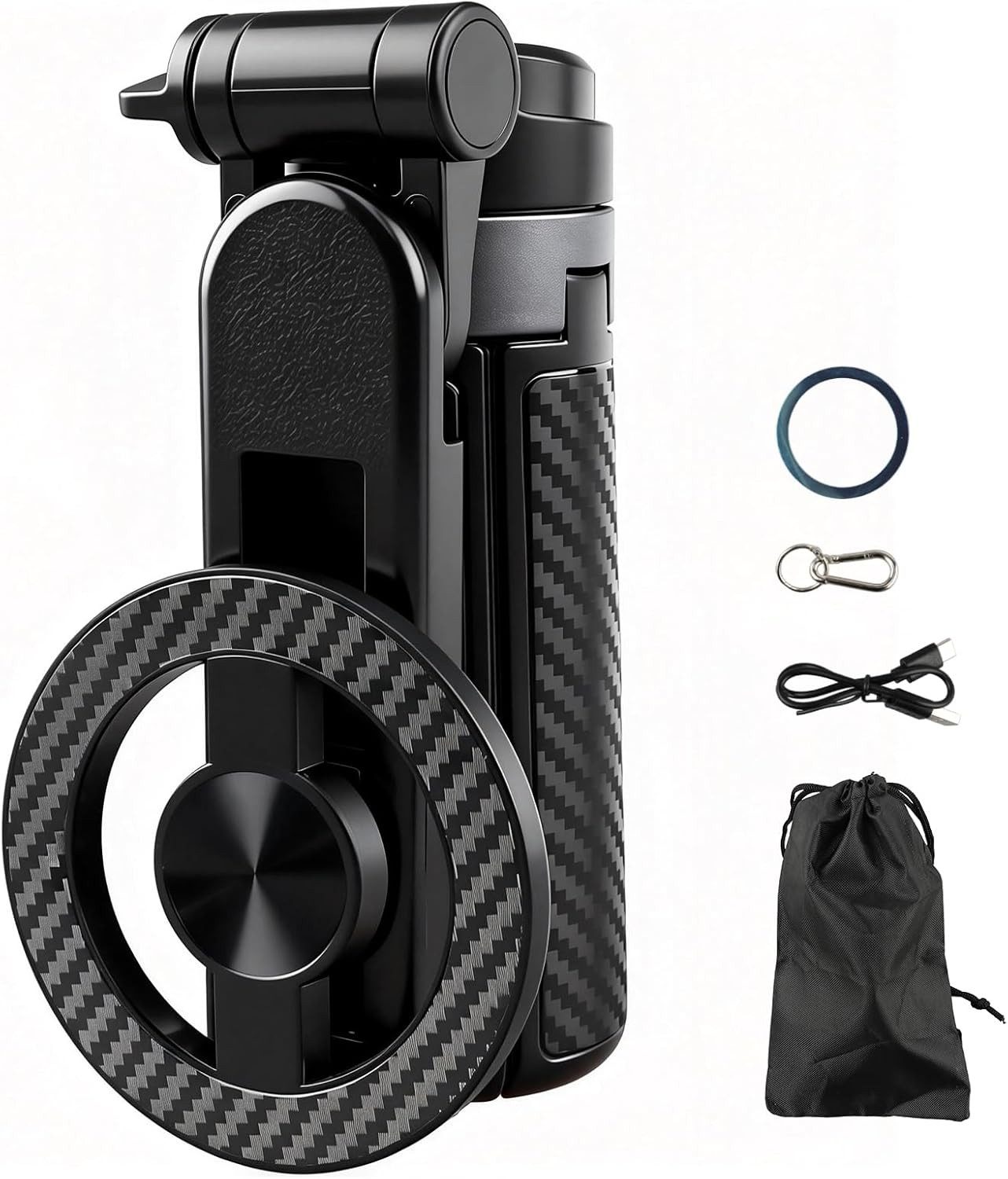 FELIXLEO Selfie-Stick Magnetisches Selfie Stativ 4-in-1 Bluetooth Fernbedienung Schwarz – Bild 4 von 5