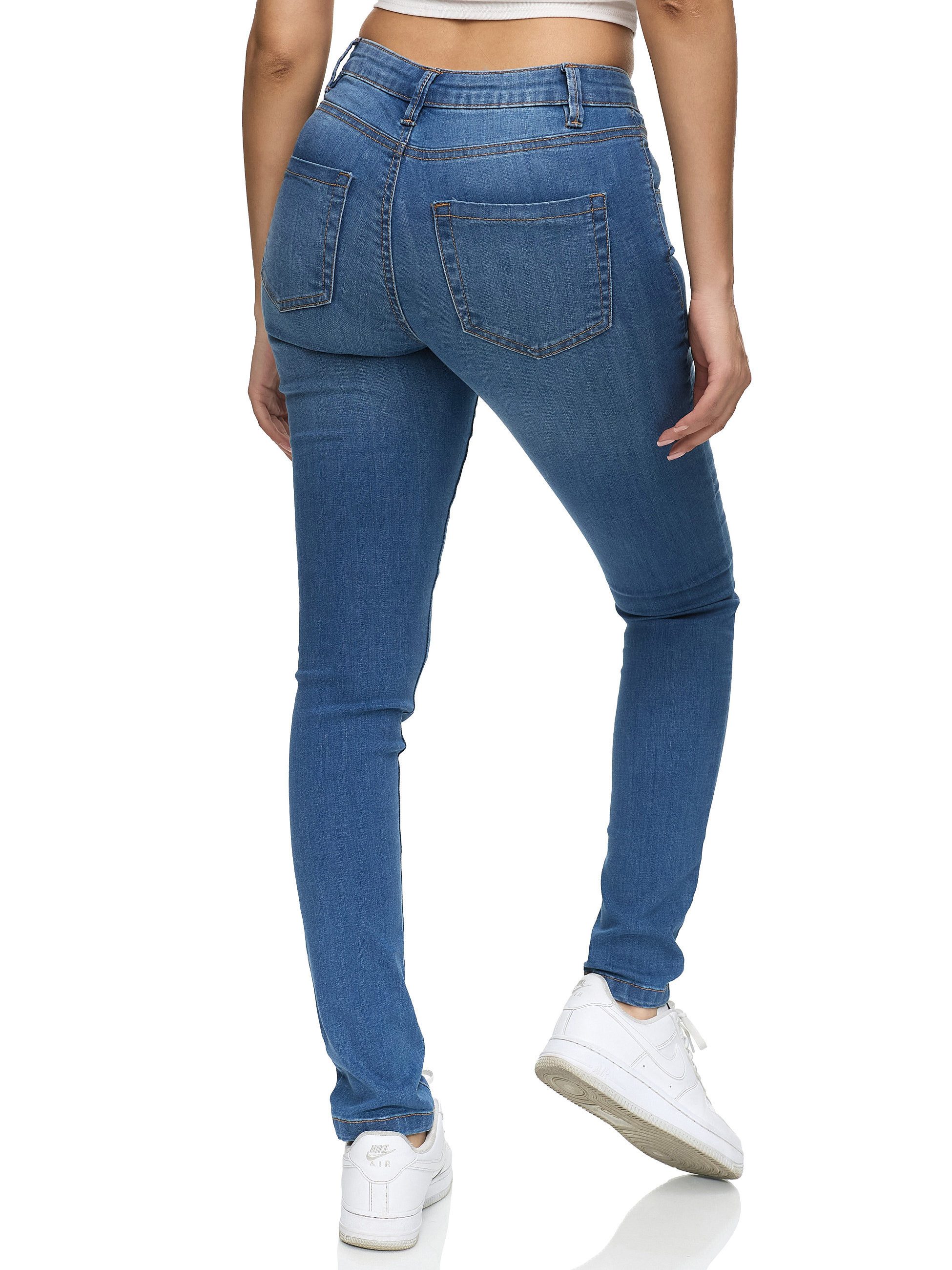 REPUBLIX Stretch-Jeans ISLA Damen Knopf Mid Waist Stretch Denim Jeans – Bild 4 von 5
