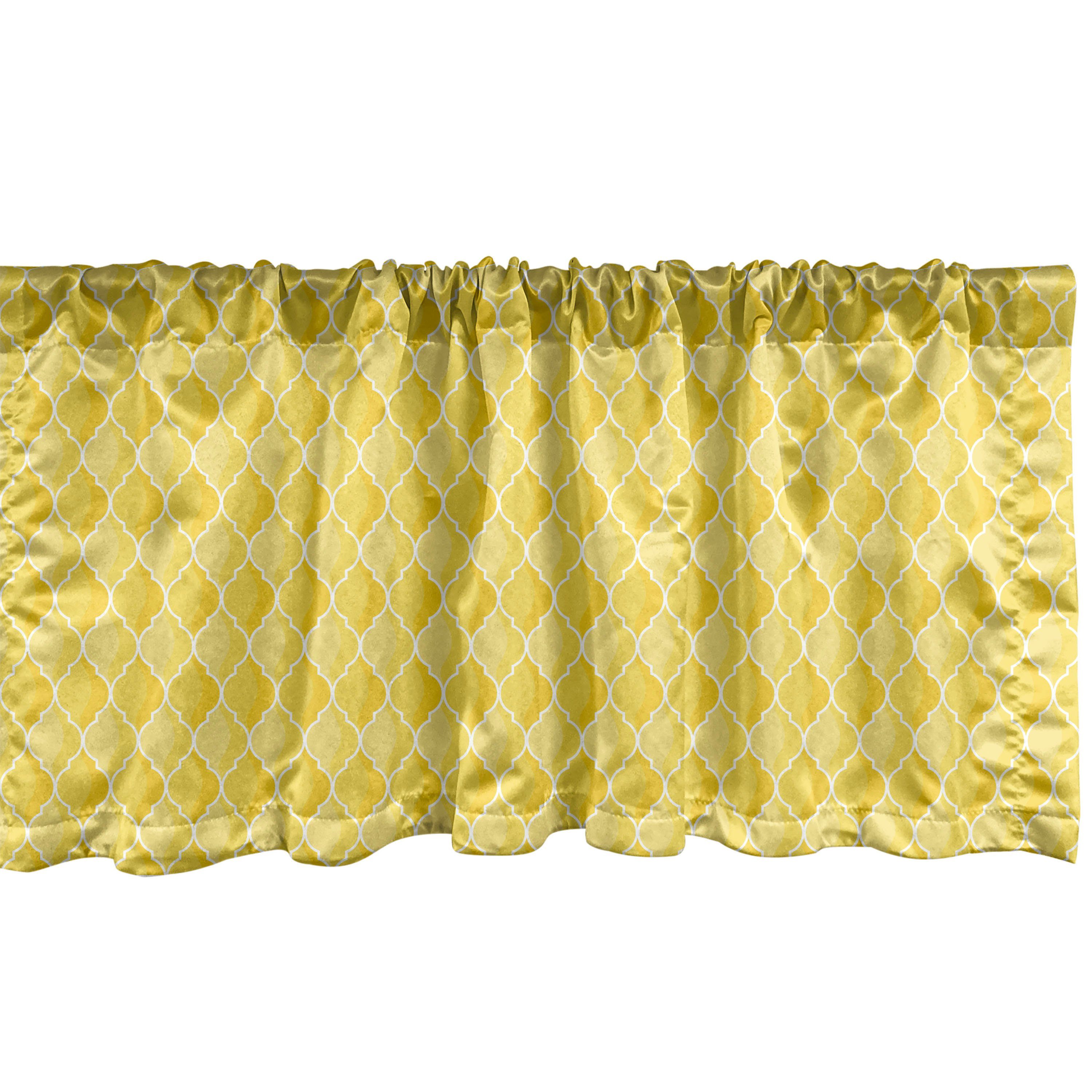 Scheibengardine Vorhang Volant für Küche Schlafzimmer Dekor mit Stangentasche, Abakuhaus, Microfaser, Geometrisch Marokkanische Ombre Farbe