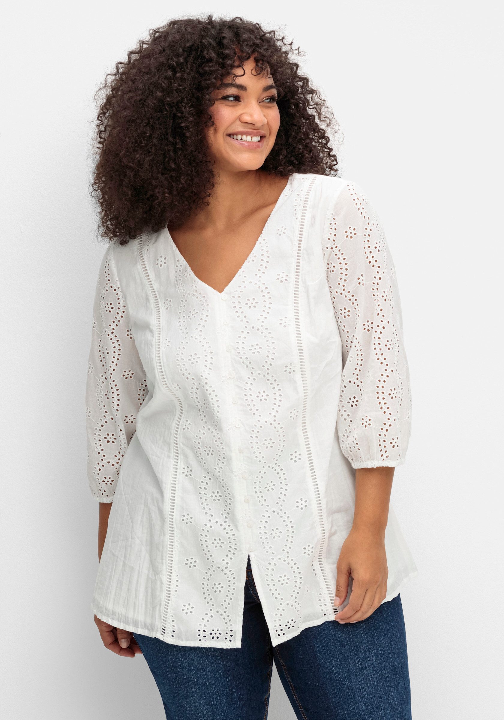 sheego by Joe Browns Klassische Bluse Tunika 3/4-Arm günstig online kaufen