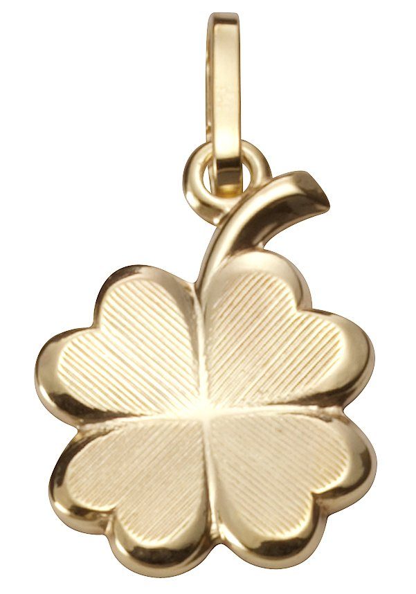 Kettenanhänger Schmuck Geschenk Gold 333 Halsschmuck Anhänger für Halskette Kleeblatt