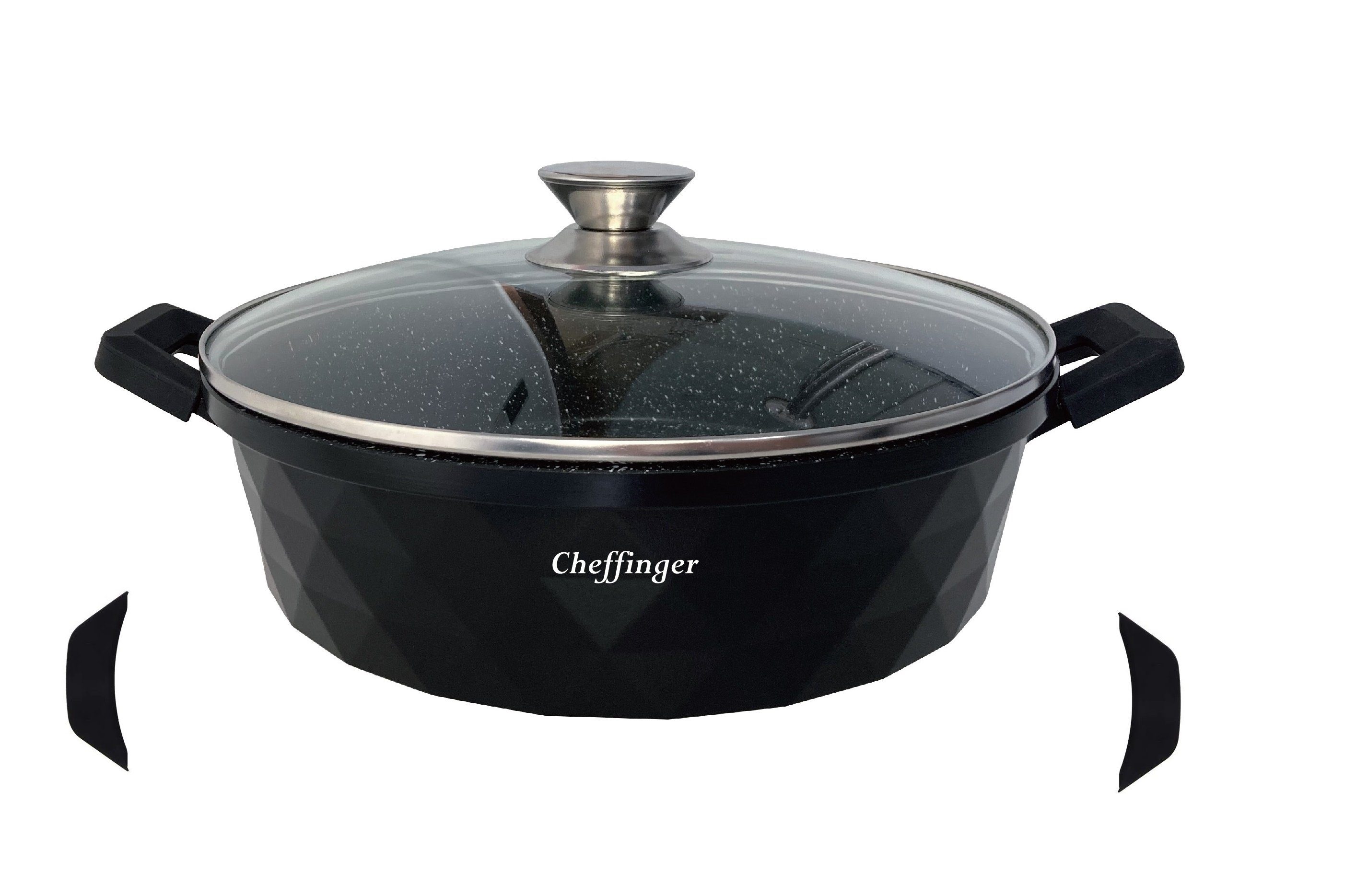 Cheffinger Schmorpfanne Servierpfanne Kochtopf Induktion Ø28cm Alu Guss Topf Pfanne