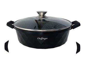 Cheffinger Schmorpfanne Servierpfanne Kochtopf Induktion Ø28cm Alu Guss Topf Pfanne