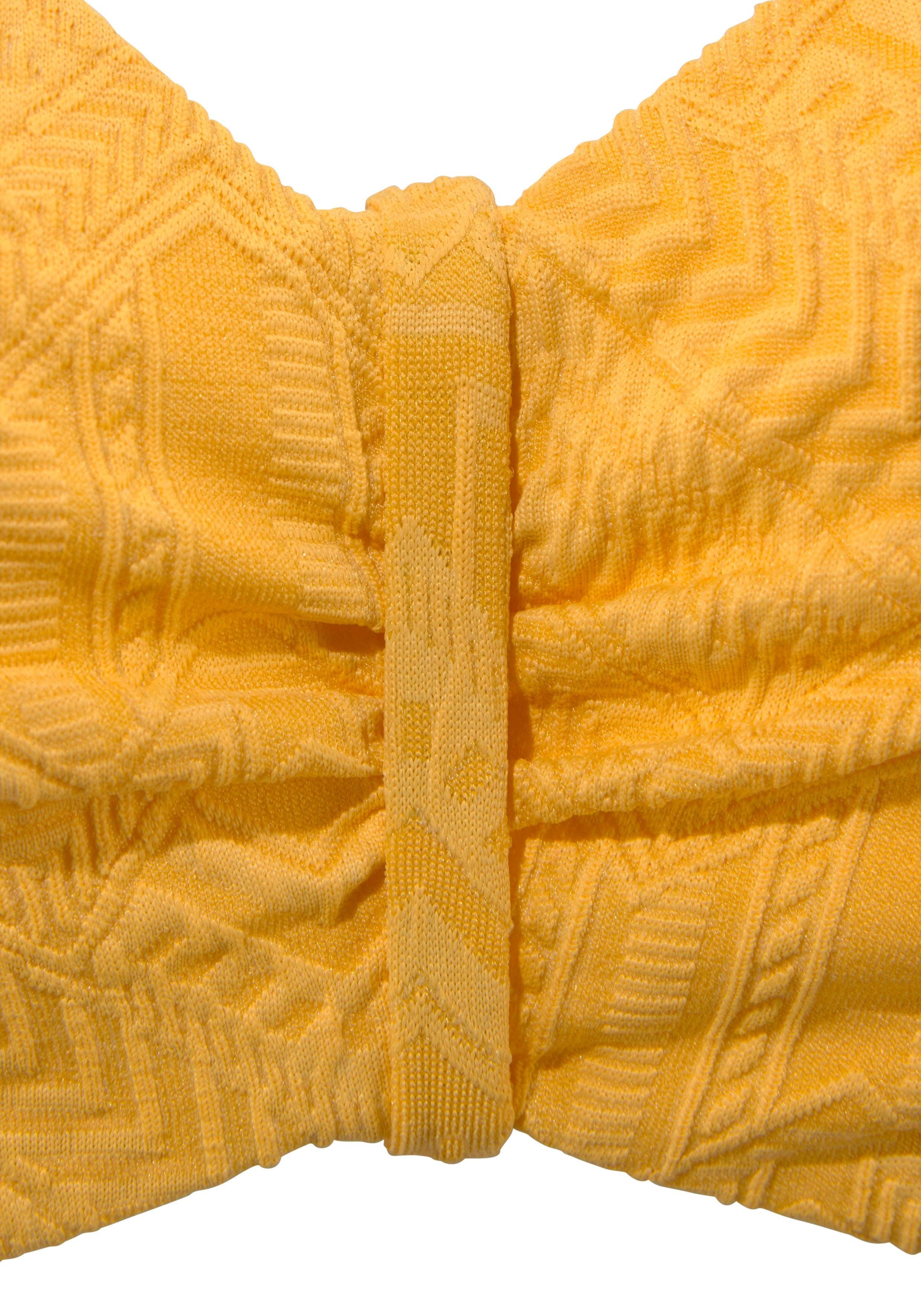 Buffalo Bügel-Bandeau-Bikini aus gelb Strukturware