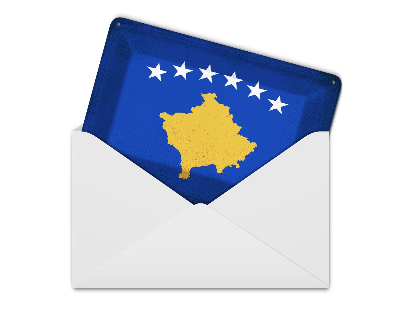 Femer GmbH Postkarte Flagge Kosovo 14x10 cm Flag of Kosovo Vintage, unfrankiert