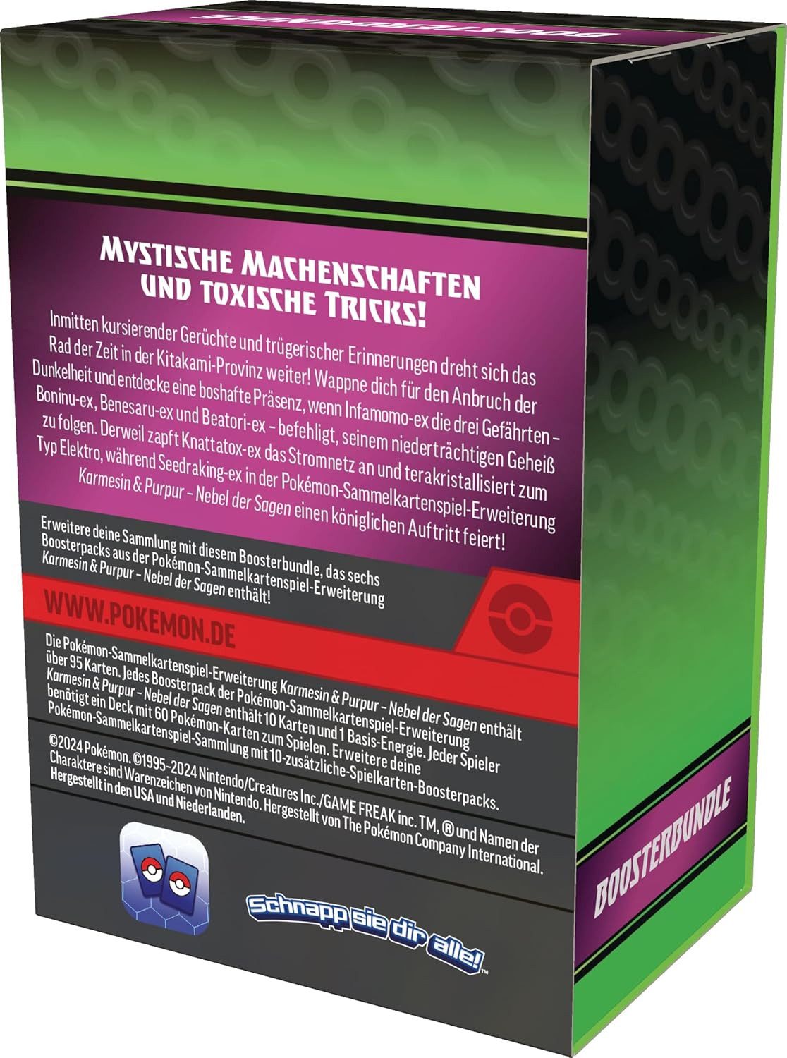 POKÉMON Sammelkarte TCG Karmesin & Purpur: Nebel der Sagen Booster Bundle Deutsch, Enthält 6 Booster Packs
