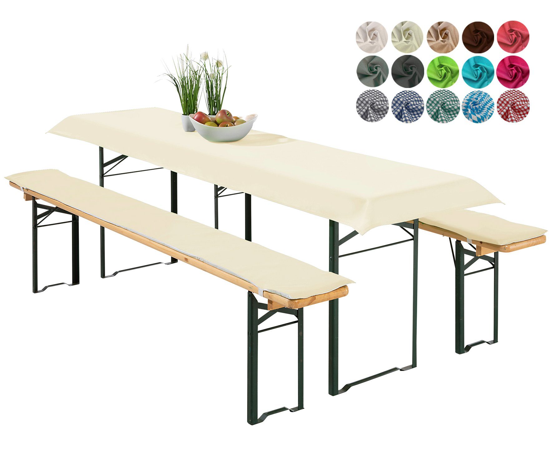 heimtexland Hussen-Set Bierzeltgarnitur Polster Deko Auflagen Set 3-tlg, 2 günstig online kaufen