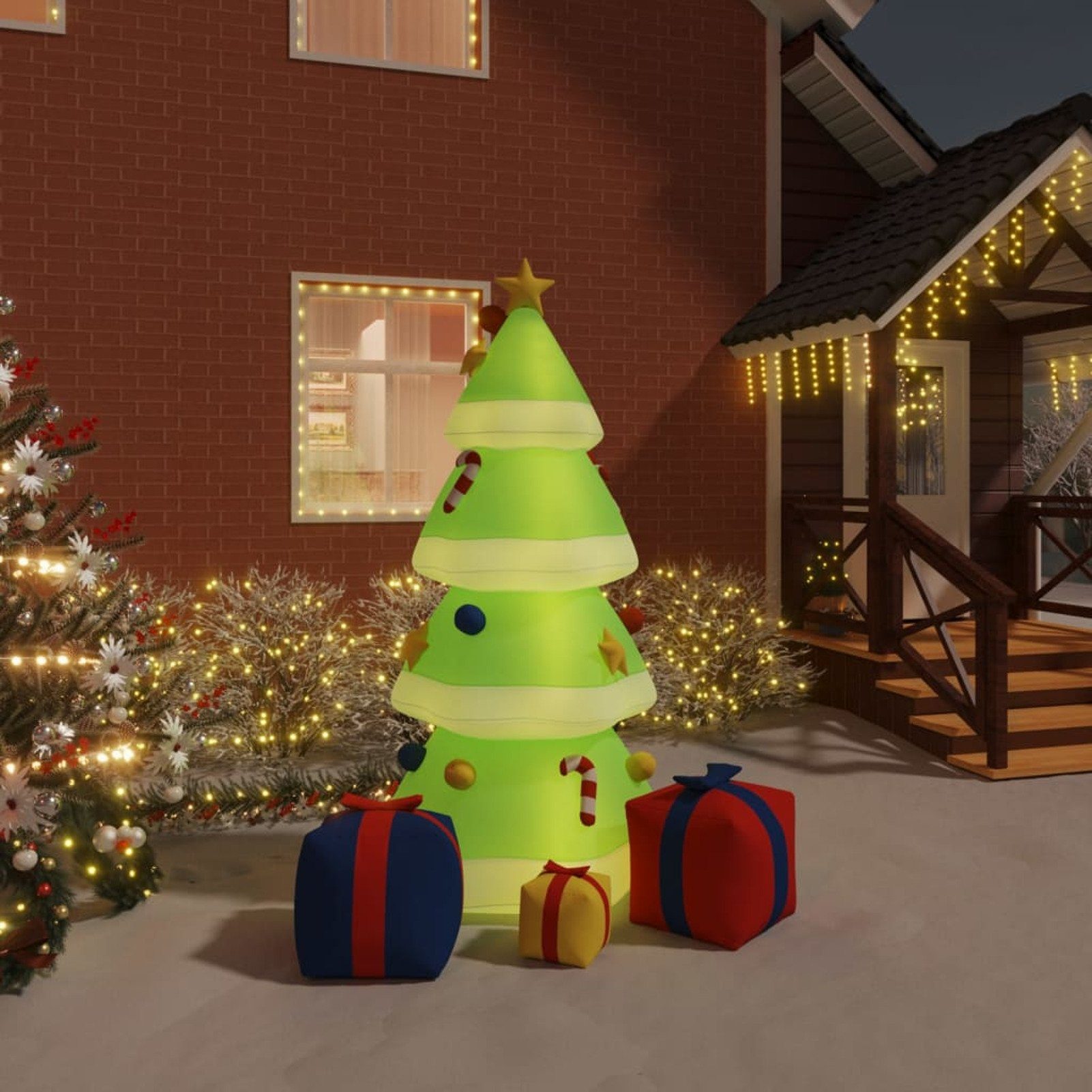 Weihnachtsbaum LEDs Aufblasbar vidaXL 240 cm mit Weihnachtsfigur