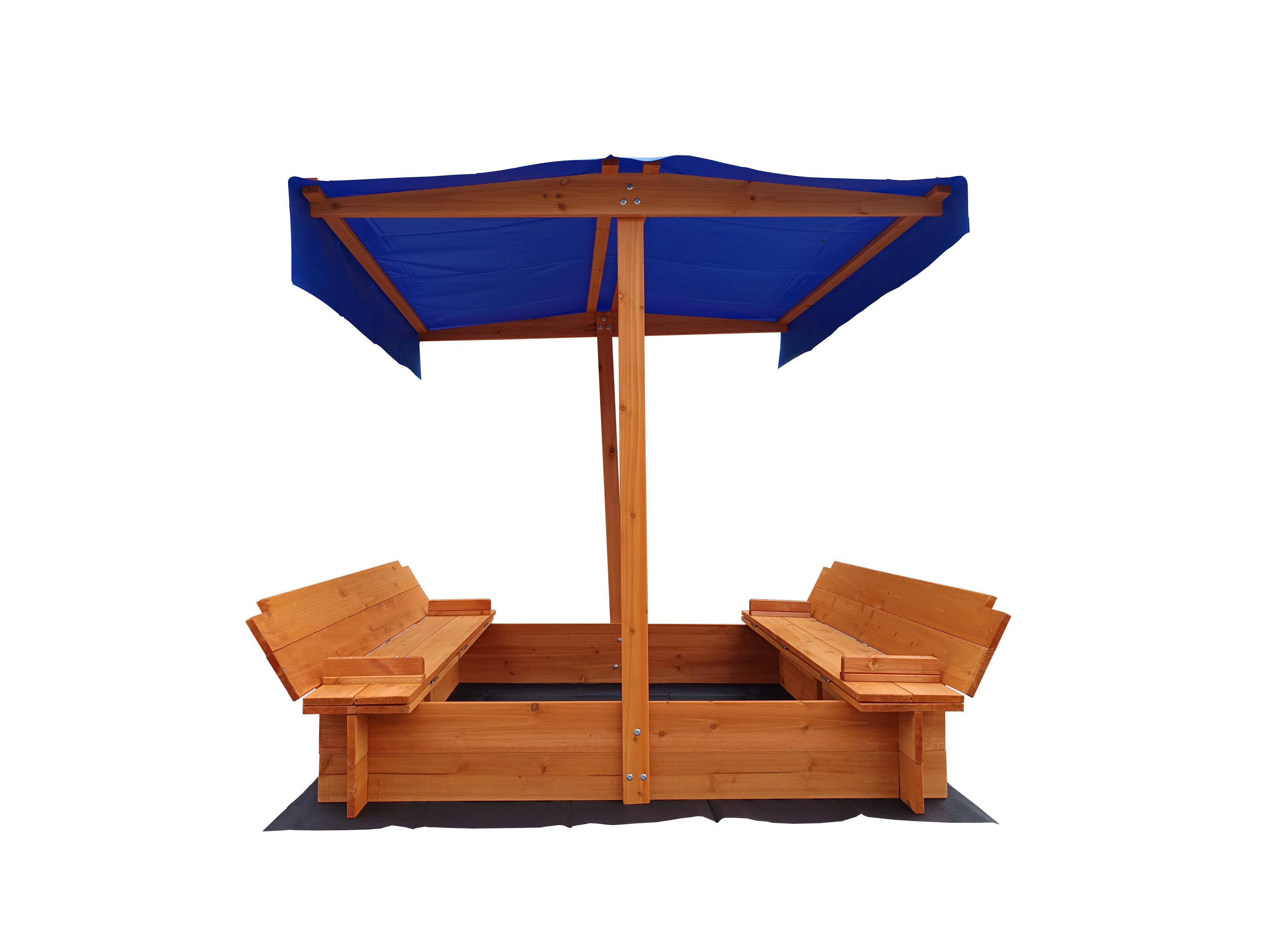 BruKa Sandkasten LIGNI Holzsandkasten Sonnenschutz Dach Holz Sonnenschirm Sand Kasten