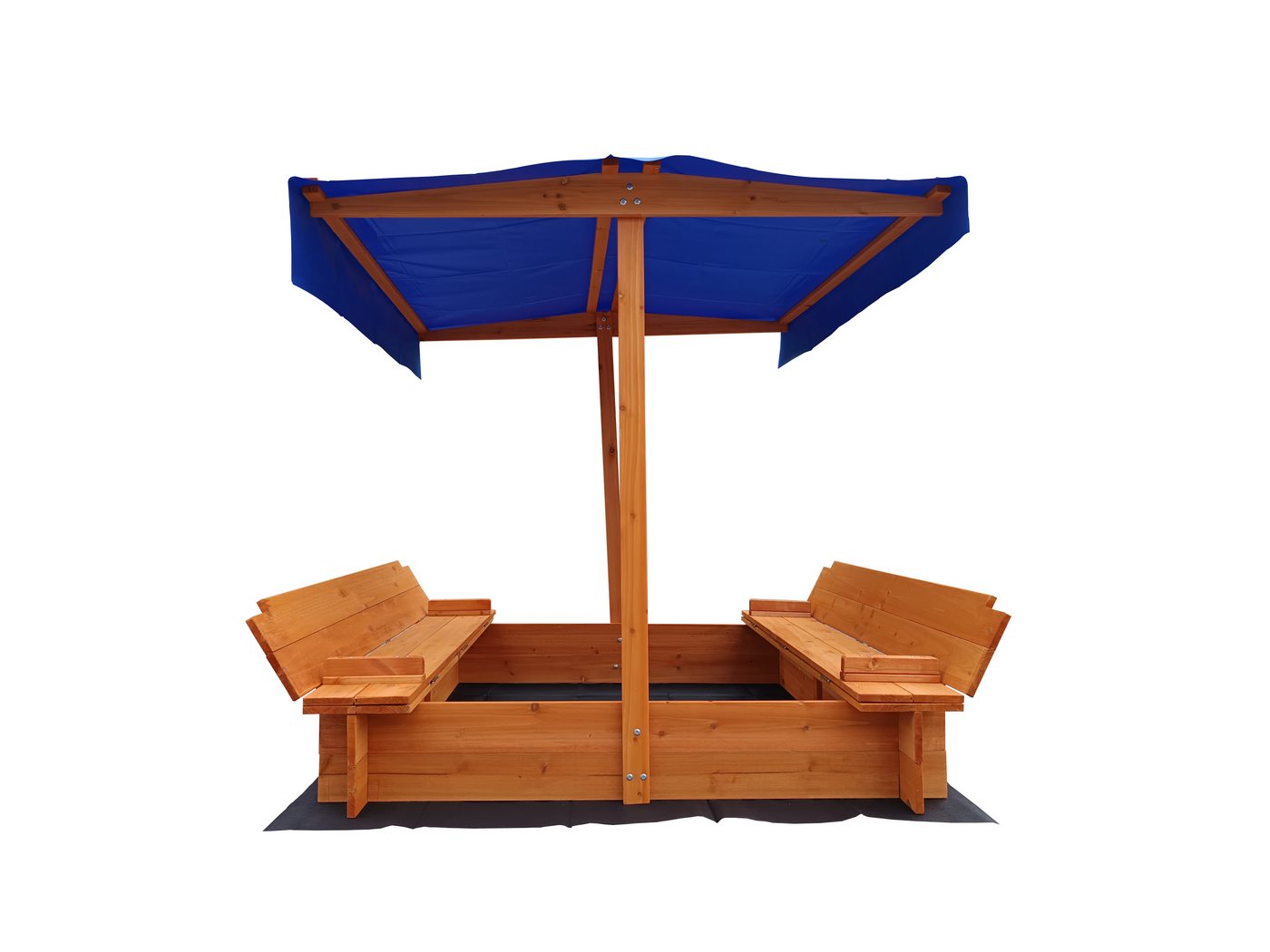 BruKa Sandkasten LIGNI Holzsandkasten Sonnenschutz Dach Holz Sonnenschirm Sand Kasten
