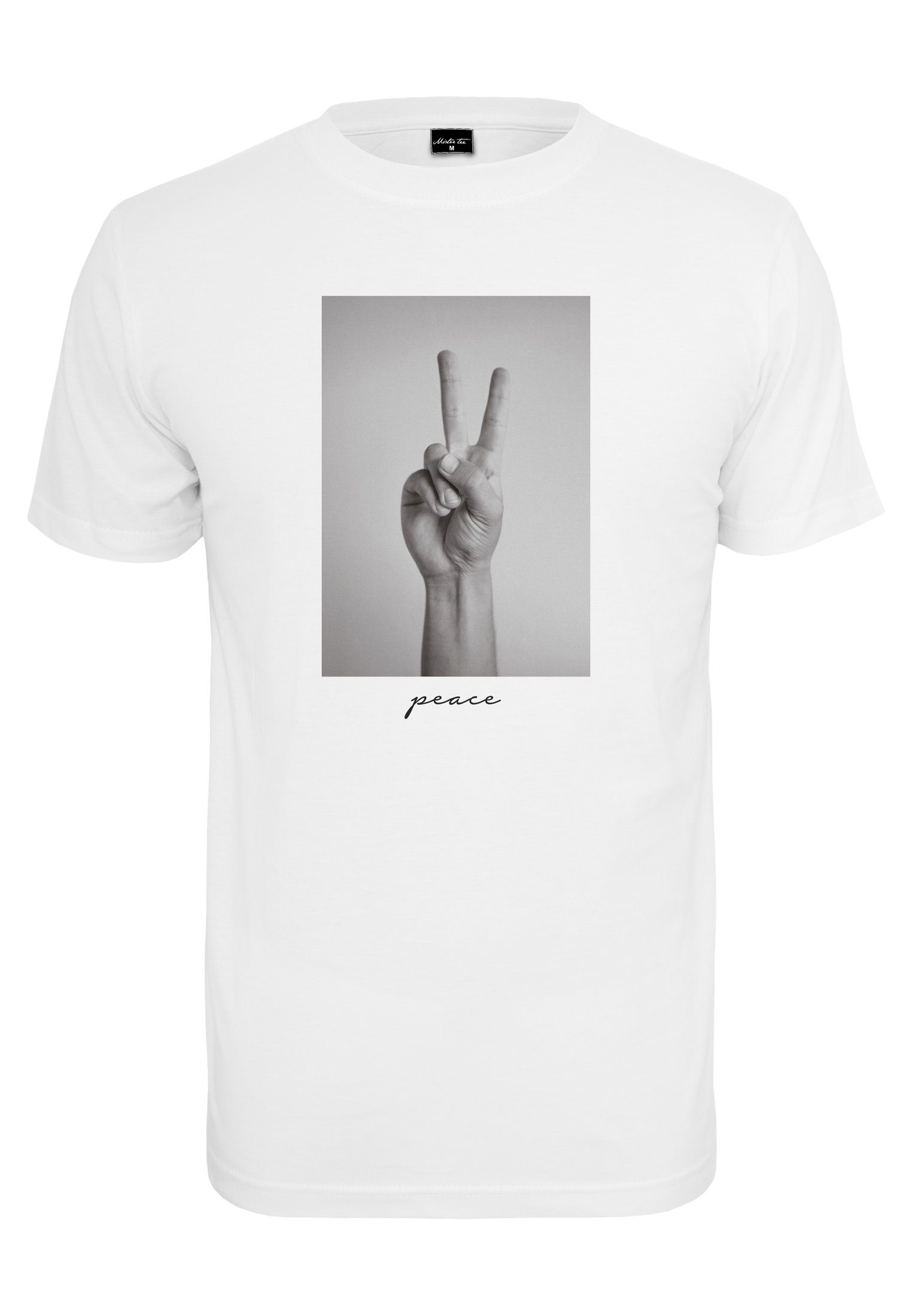 MisterTee T-Shirt Herren Peace Sign Tee (1-tlg) white