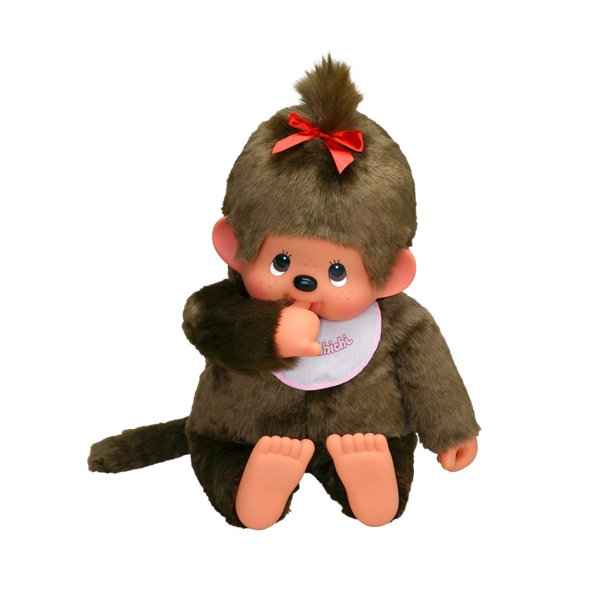 Monchhichi Plüschfigur Monchhichi Plüschfigur Mädchen mit Latz pink/braun 80cm