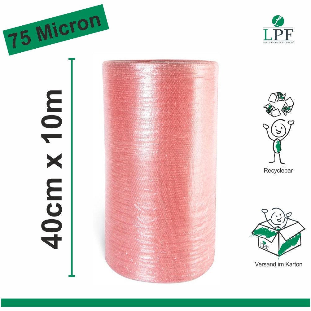 Schutzfolie Luftpolsterfolie Breite 40cm x Länge 10m Blasenfolie Noppenfolie