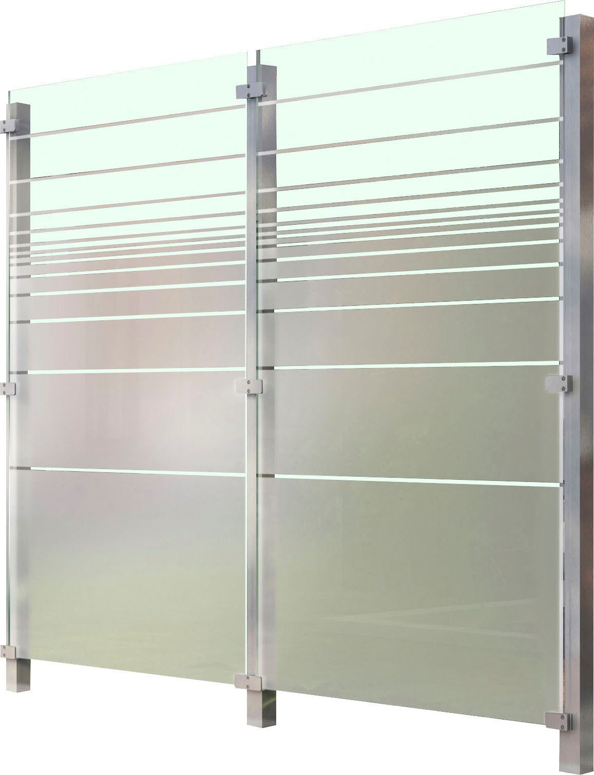 STAKET PRO Zaun, (Set), Glaszaun, Gesamtlänge: 2,265 m, 3 Pfosten