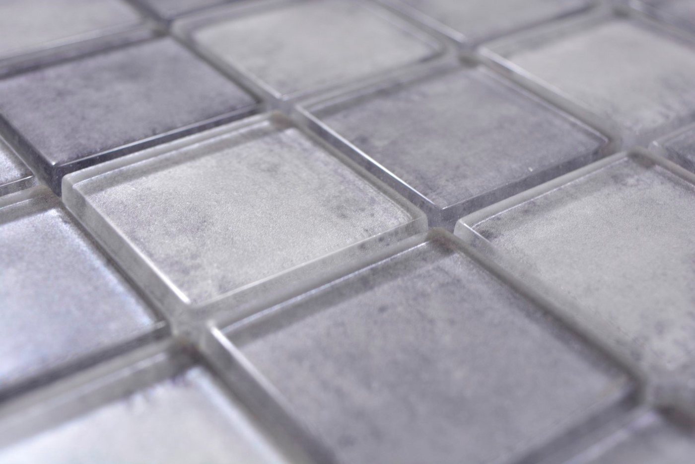Thumbnail - Mosani Mosaikfliesen Glasmosaik Mosaikfliesen pastell grau Wand Fliesenspiegel Küche