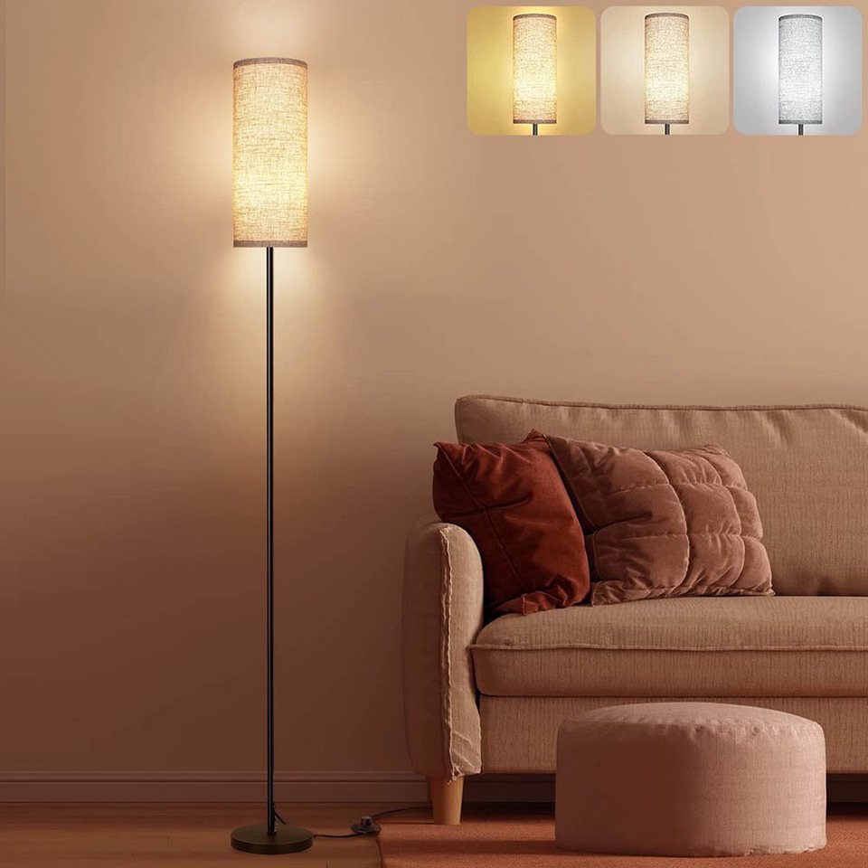 Rosnek LED Stehlampe Minimalistisch, 9W E26, mit Fußschalter, für  Wohnzimmer Schlafzimmer, warmweiß, naturweiß und kaltweiß, Büro Lesen