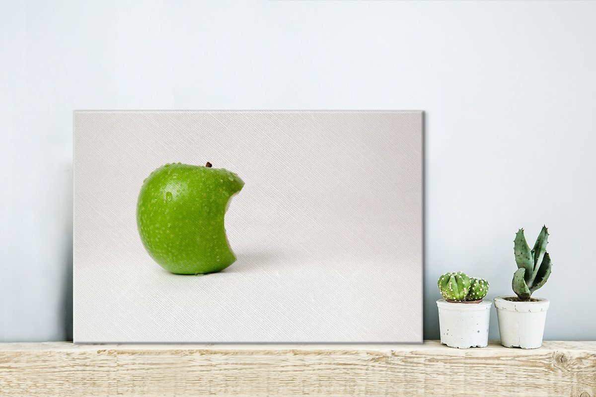 OneMillionCanvasses® Leinwandbild Apfel - cm St), - Leinwandbilder, Aufhängefertig, Wasser, Wanddeko, Obst Wandbild 30x20 (1