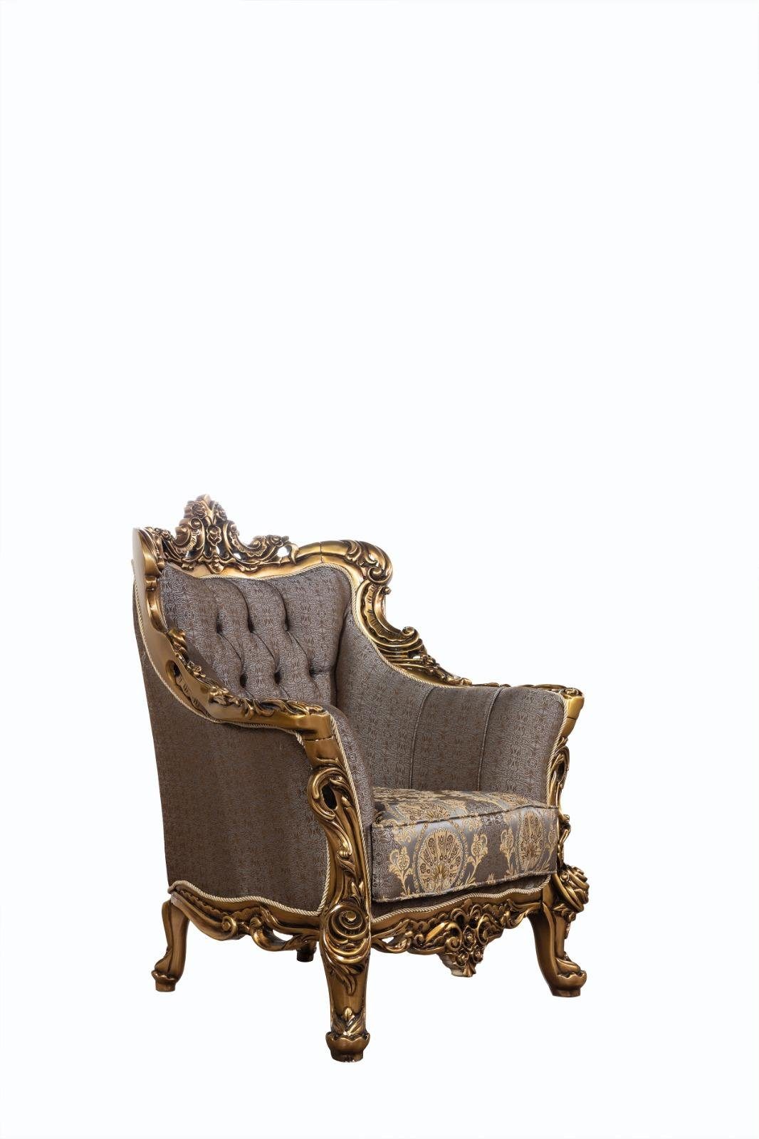 JVmoebel Sessel, Luxus Stuhl Sessel Barock Rokoko Möbel Einrichtung Wohnzimmer Thron