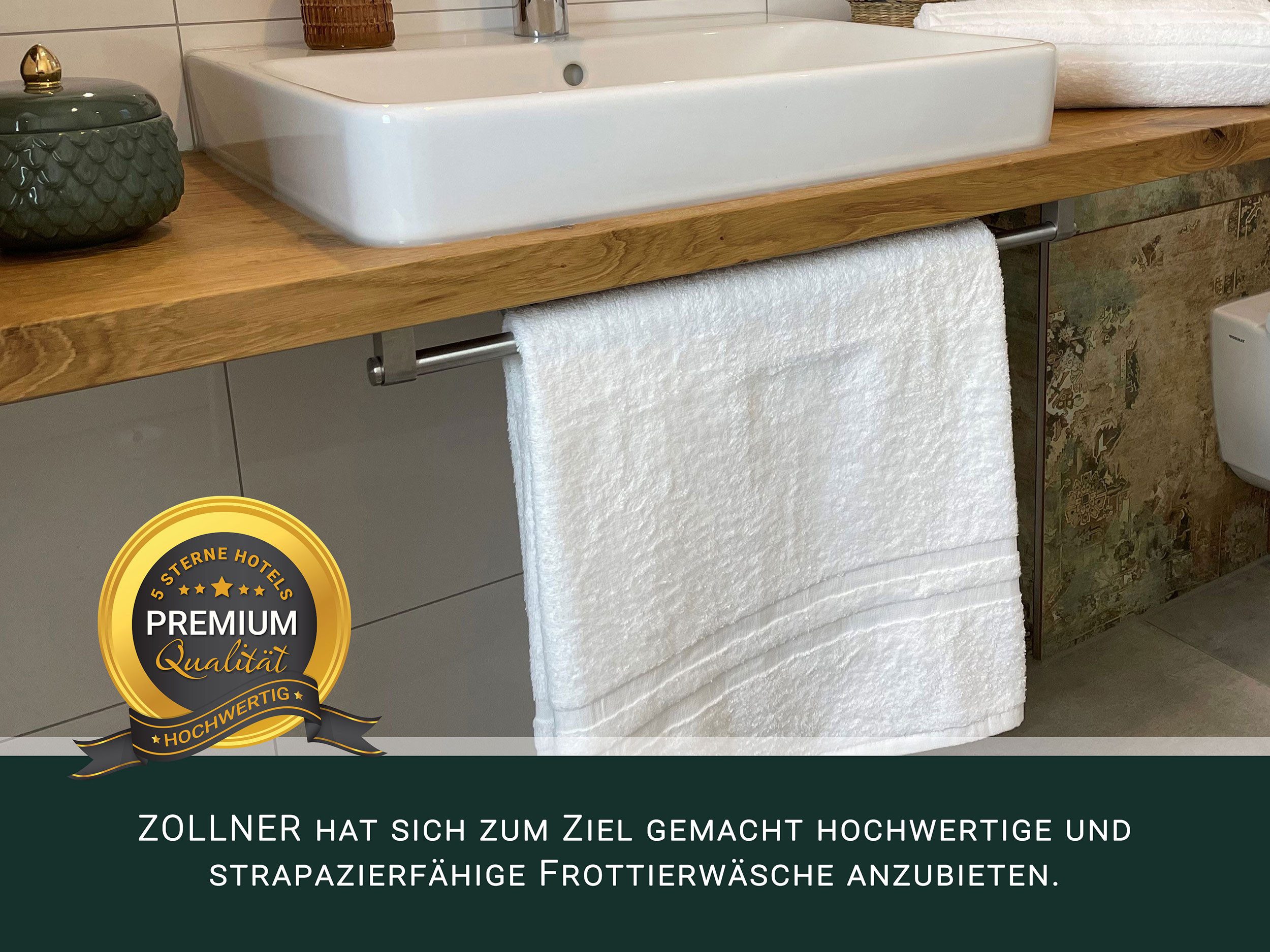 ZOLLNER Duschtücher, Walkfrottier (2-St), 70 x 140 cm, 100% Baumwolle, vom Hotelwäschespezialisten