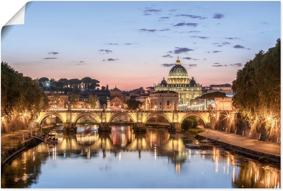 Artland Wandbild Sonnenuntergang über dem Vatikan, Elemente der Architektur  (1 St), als Alubild, Leinwandbild, Wandaufkleber oder Poster in versch.  Größen