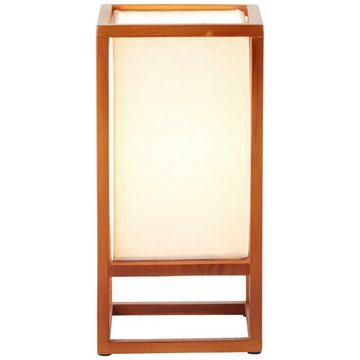 Lightbox Tischleuchte, ohne Leuchtmittel, Tischlampe, 25 cm, 25 cm Höhe, E14, 40 W, Holz/Stoff, naturfarben/weiß