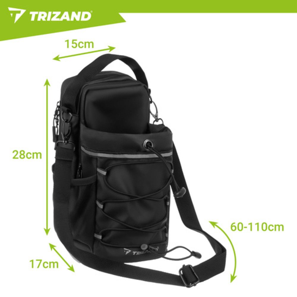 Trizand Sporttasche 4,5L magnetische Sporttasche Trinkflasche (Spar-Set, 1-tlg., Organizer), Belastbar bis 2 kg und dank verstellbarem Schultergurt
