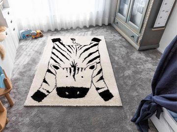 Kinderteppich NOMAD - Zebra, Primaflor-Ideen in Textil, rechteckig, Höhe: 35 mm, Hochflor, Motiv Zebra, Kinderzimmer