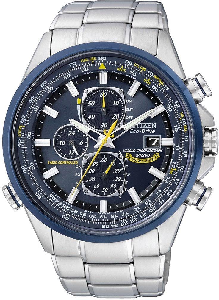 Citizen Funkchronograph Promaster Blue Angel, AT8020-54L, Armbanduhr, Herrenuhr, Solar, Stoppfunktion, Edelstahlarmband