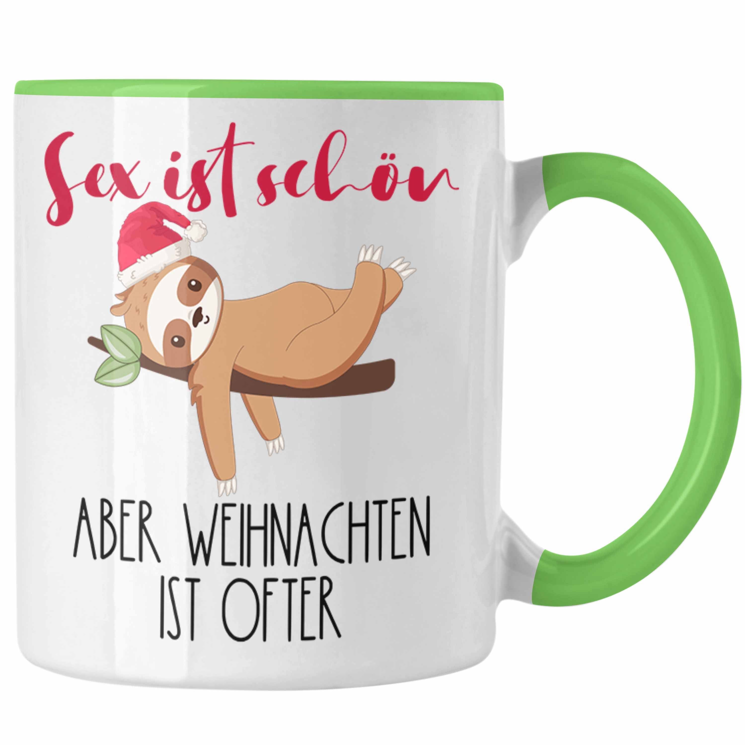 Trendation Tasse S** Ist Schön Aber Weihnachten Ist Öfter Tasse Geschenk Freunde mit Hu Grün