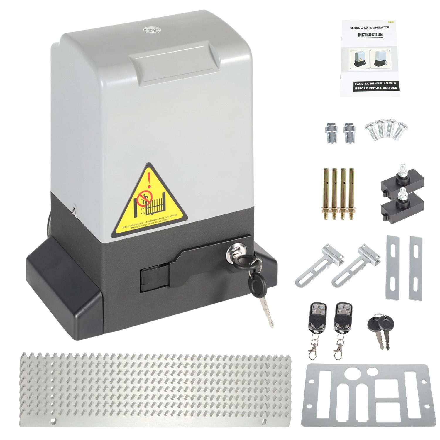 Clanmacy Schiebetorantrieb Schiebetorantrieb Torantrieb 550W chlüssel 1200KG Mit Fernbedienung