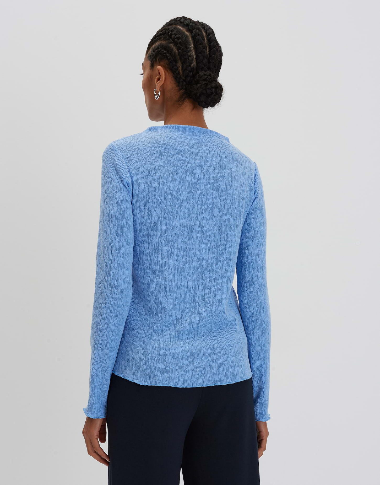 someday Langarmshirt Langarmshirt KELONI Slim aus Kreppstoff
