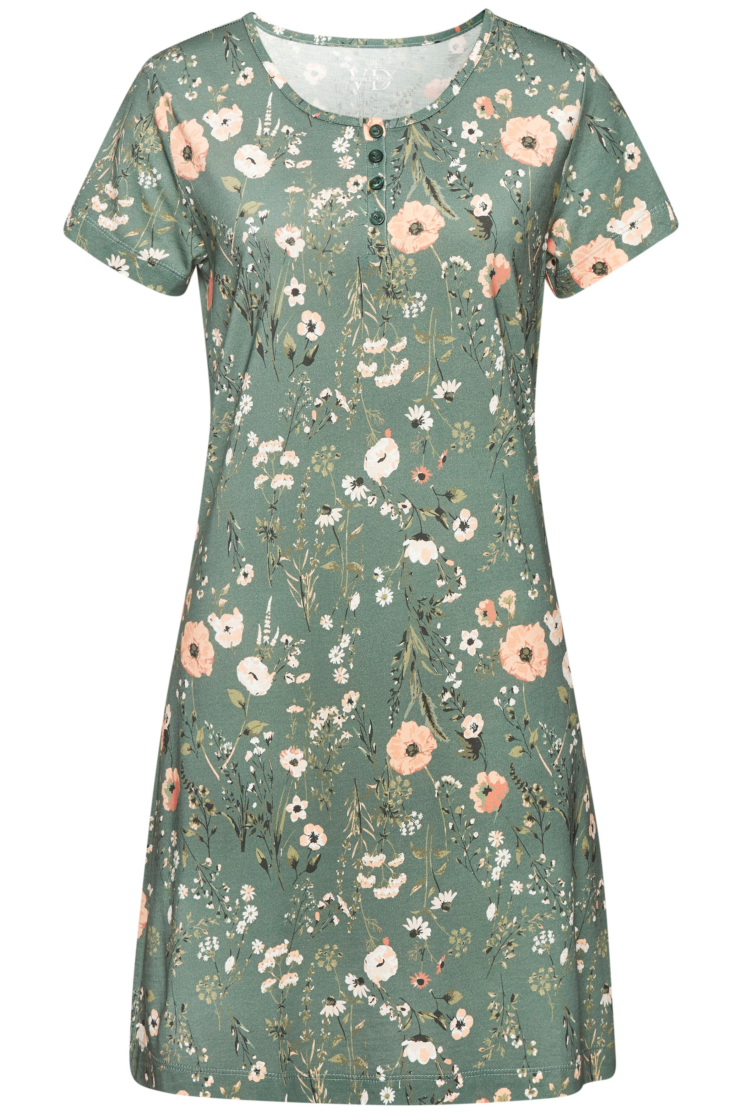 LASCANA Nachthemd mit schönem Blumenprint und Knopfleiste günstig online kaufen