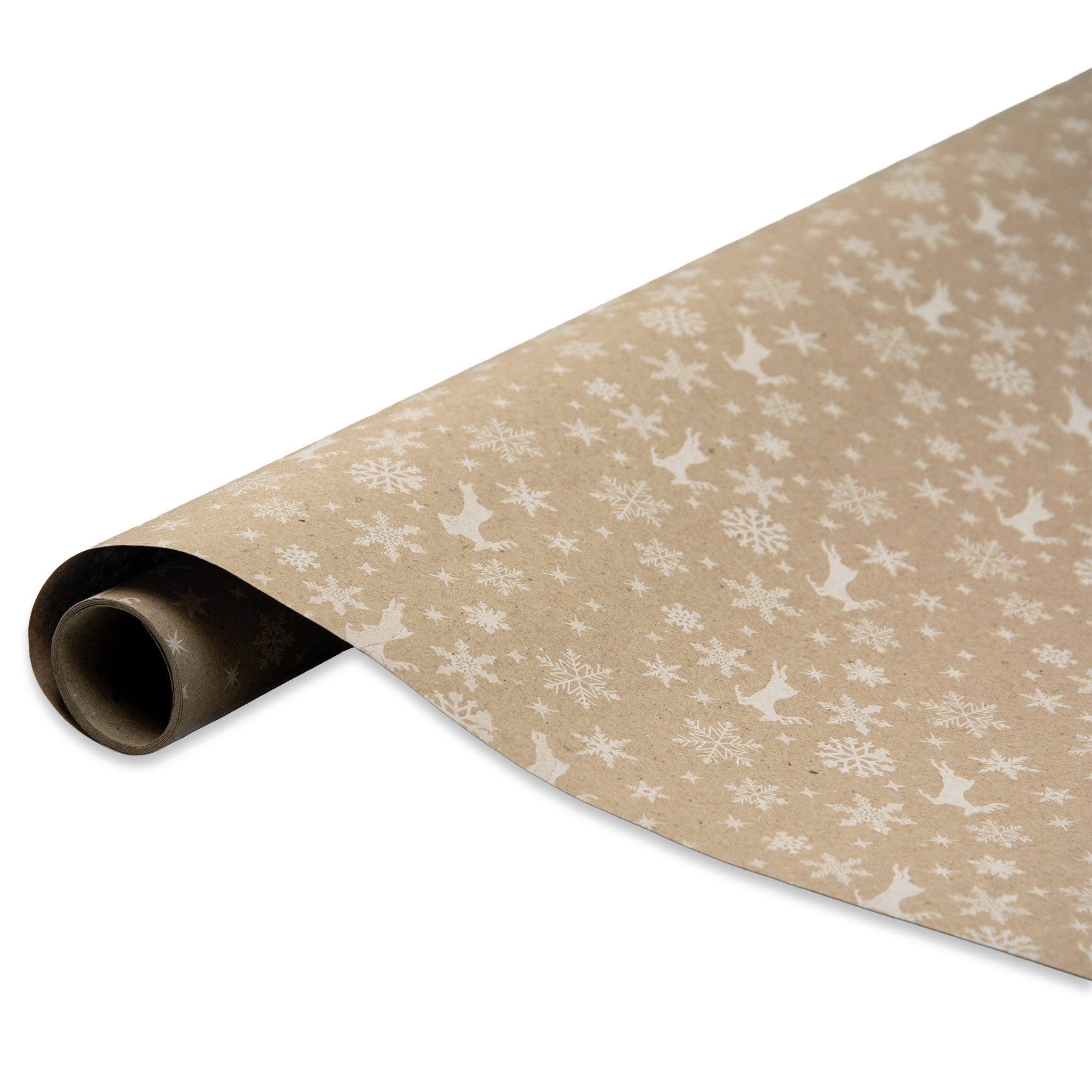 maDDma Geschenkpapier 1 Rolle Geschenkpapier für Weihnachten natur 0,7x2m Dekopapier, Weihnachten 1