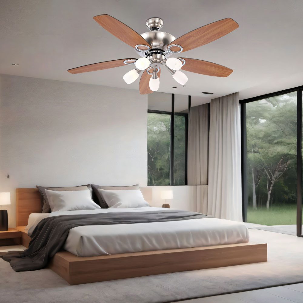 GLOBO LIGHTING Deckenventilator, LED Deckenventilator Ventilator mit Zugschalter und Beleuchtung Lampe