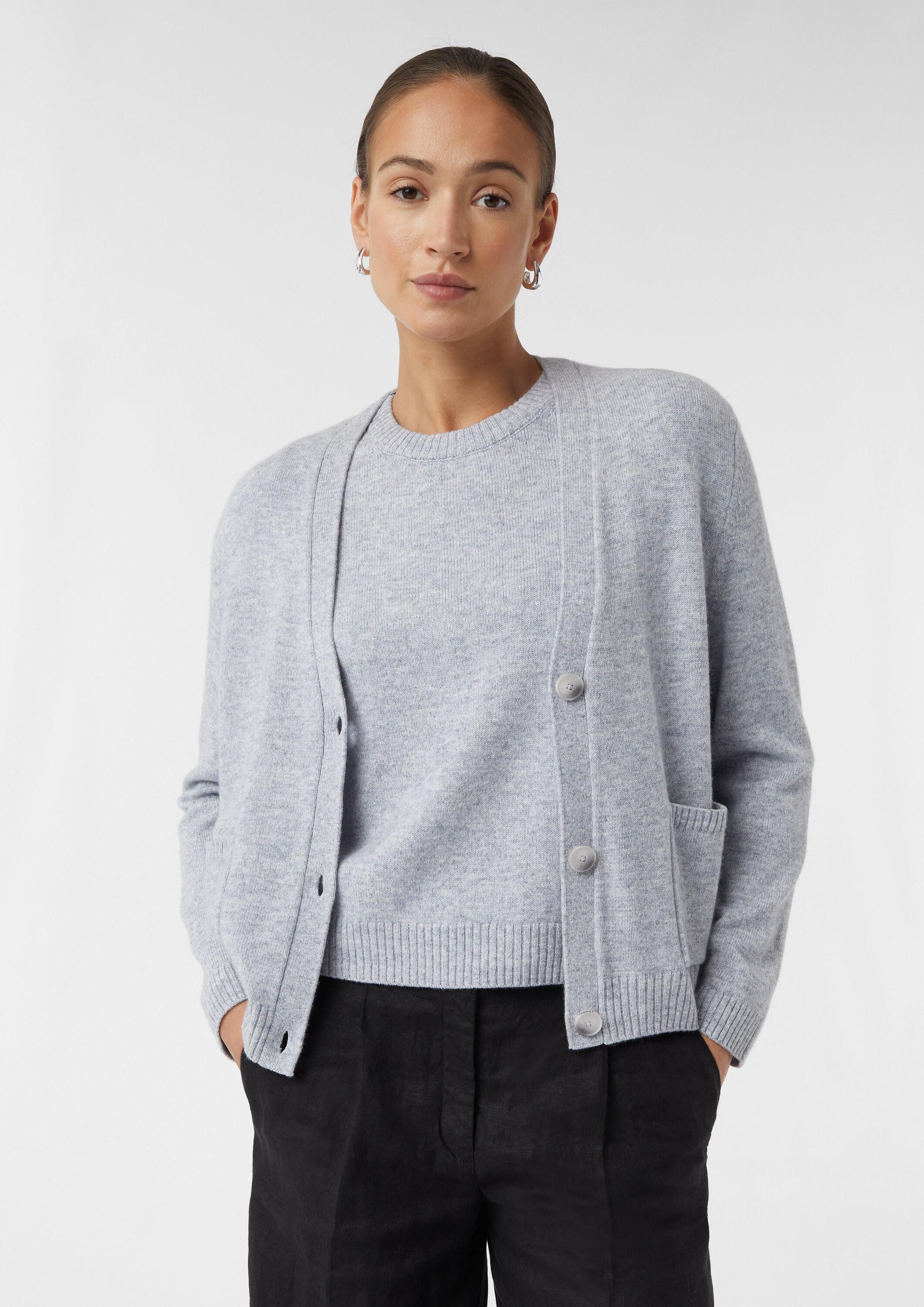 comma Cardigan Strickjacke Strickcardigan im Loose Fit aus Wollmix