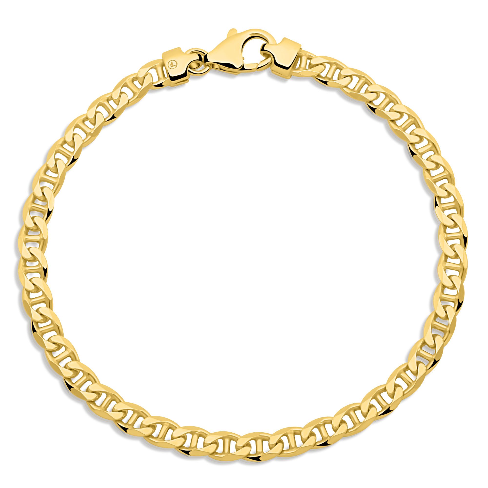 Tony Fein Armband Stegpanzerarmband 4,5 mm 585er Vergoldet Hochglanzpoliert günstig online kaufen