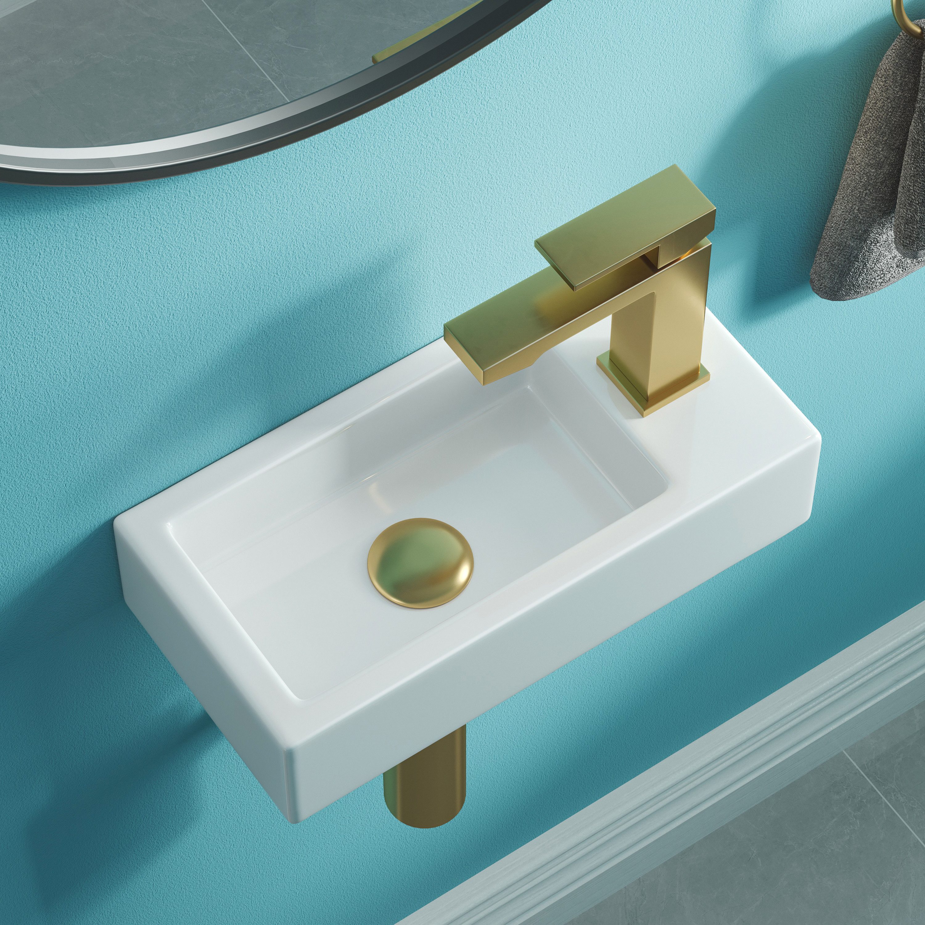 HOROW Waschbecken Mini Hängewaschbecken, Waschbecken Klein, Waschtisch Gäst günstig online kaufen
