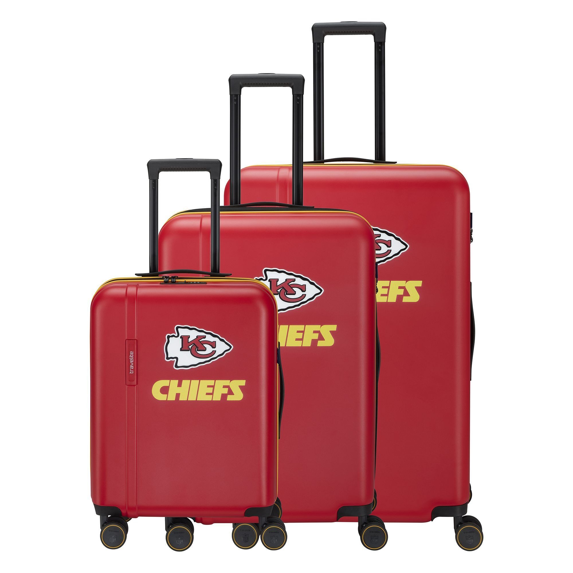 travelite Trolleyset travelite x NFL, 4 Rollen, (3-teilig, 3 tlg), ABS