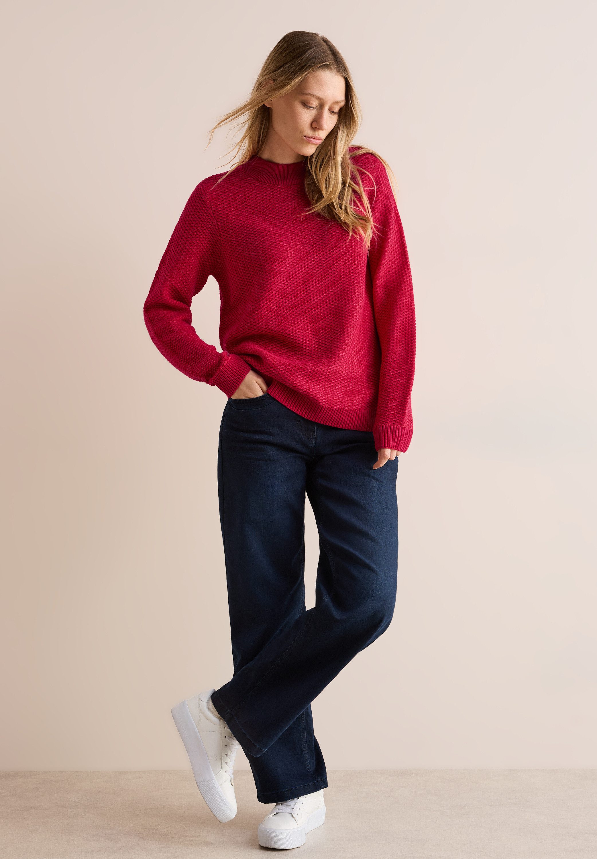 CECIL Stehkragenpullover mit Struktur günstig online kaufen
