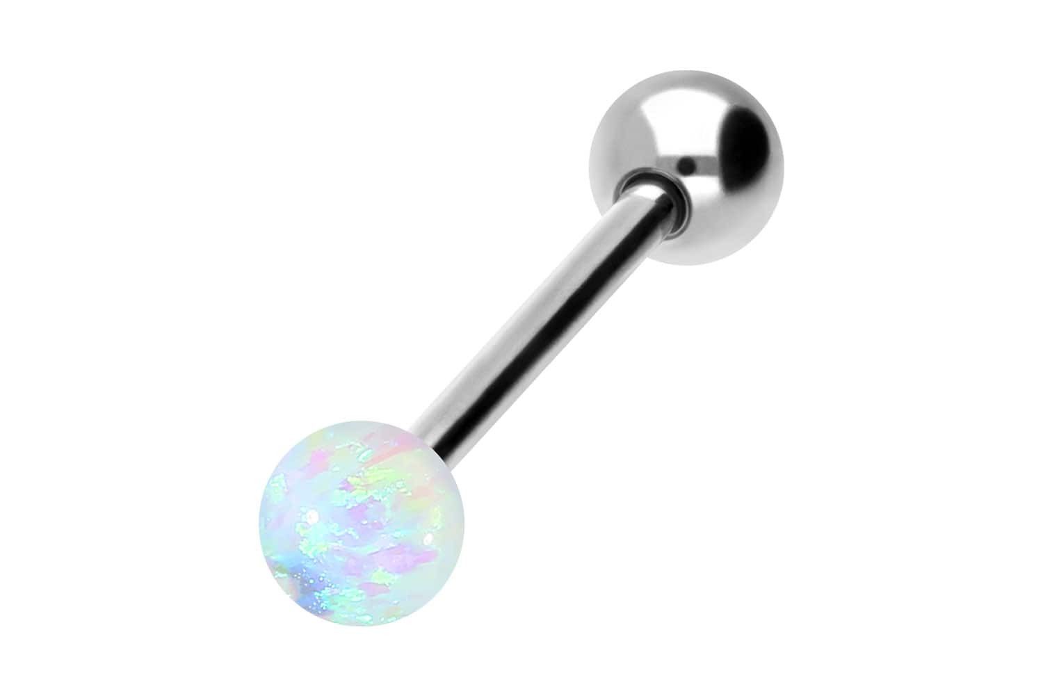 PIERCINGLINE Brustwarzenpiercing Titan Barbell SYNTHETISCHER OPAL + TITAN-KUGEL (Barbells, 1-tlg)