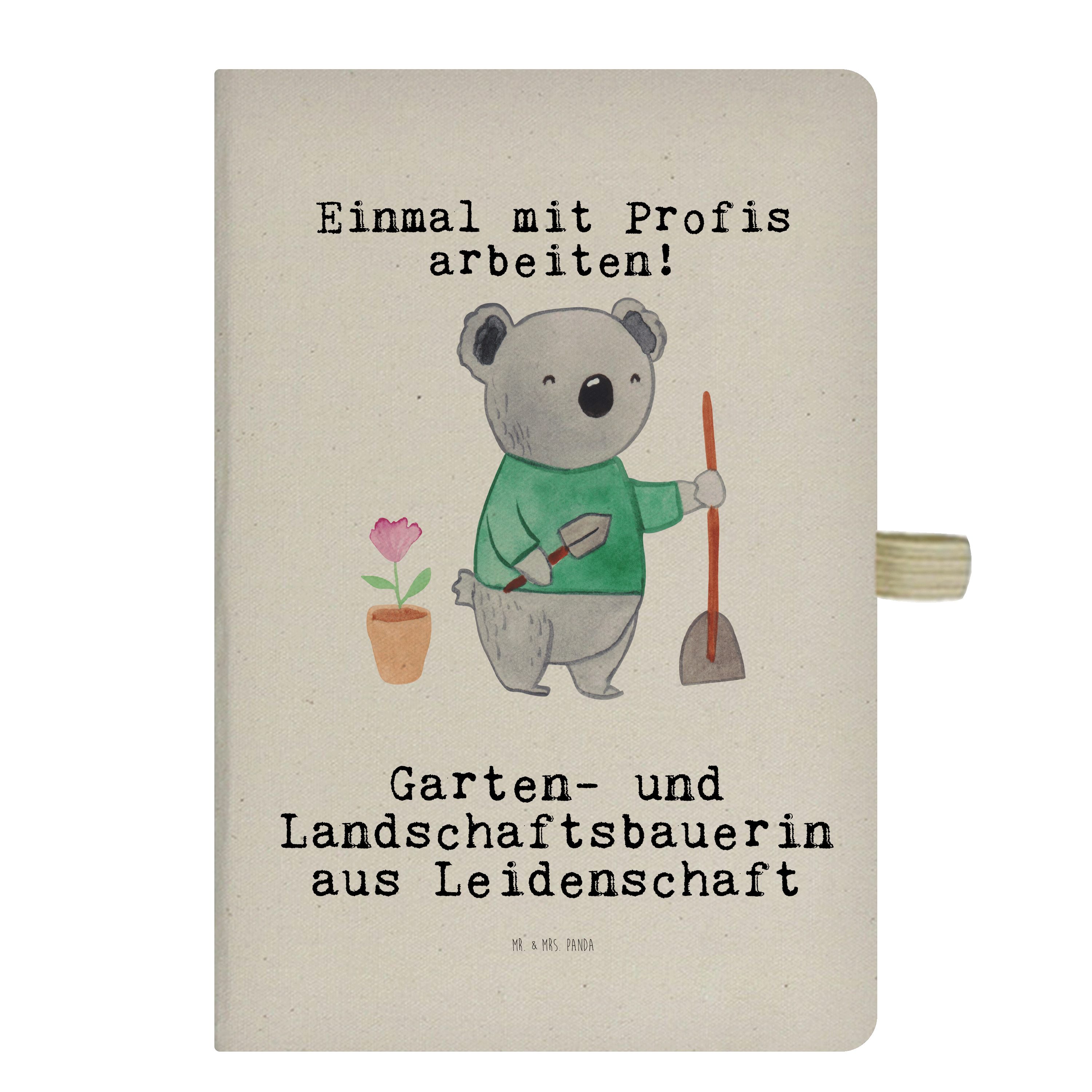 Mr. & Mrs. Panda Notizbuch Garten- und Landschaftsbauerin aus Leidenschaft - Transparent - Gesch Mr. & Mrs. Panda