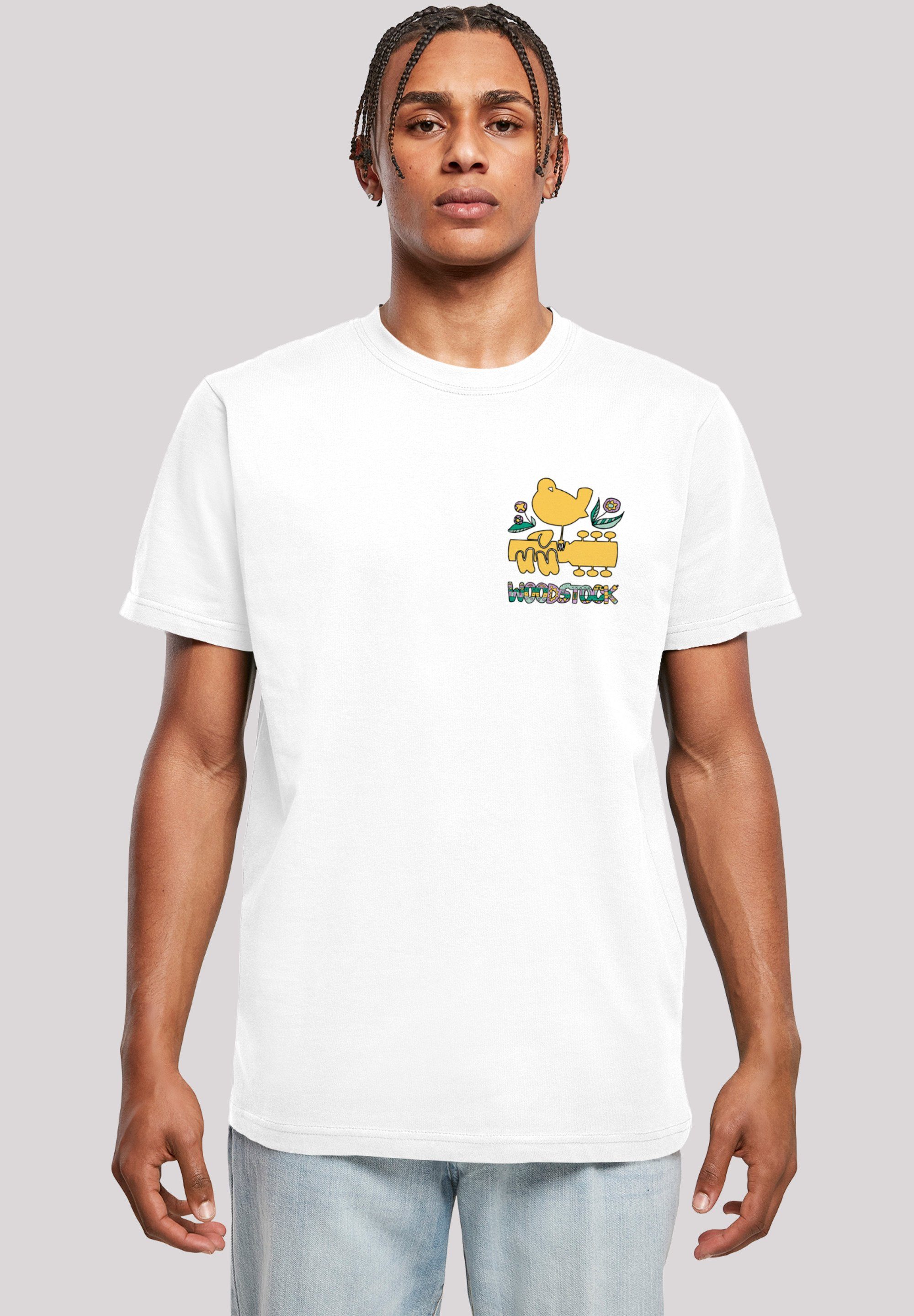 Logo Woodstock T-Shirt F4NT4STIC weiß Print Brust