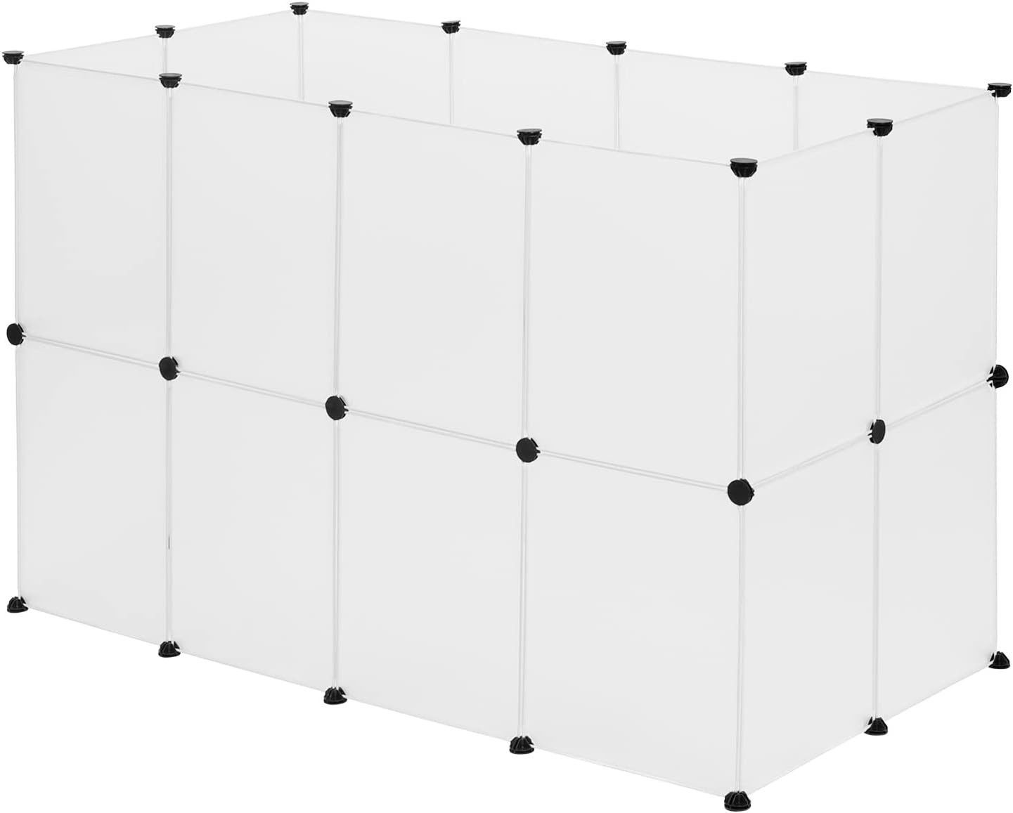 EUGAD Freigehege, für Kaninchen Welpenauslauf DIY 24 Platten 145x95x75cm